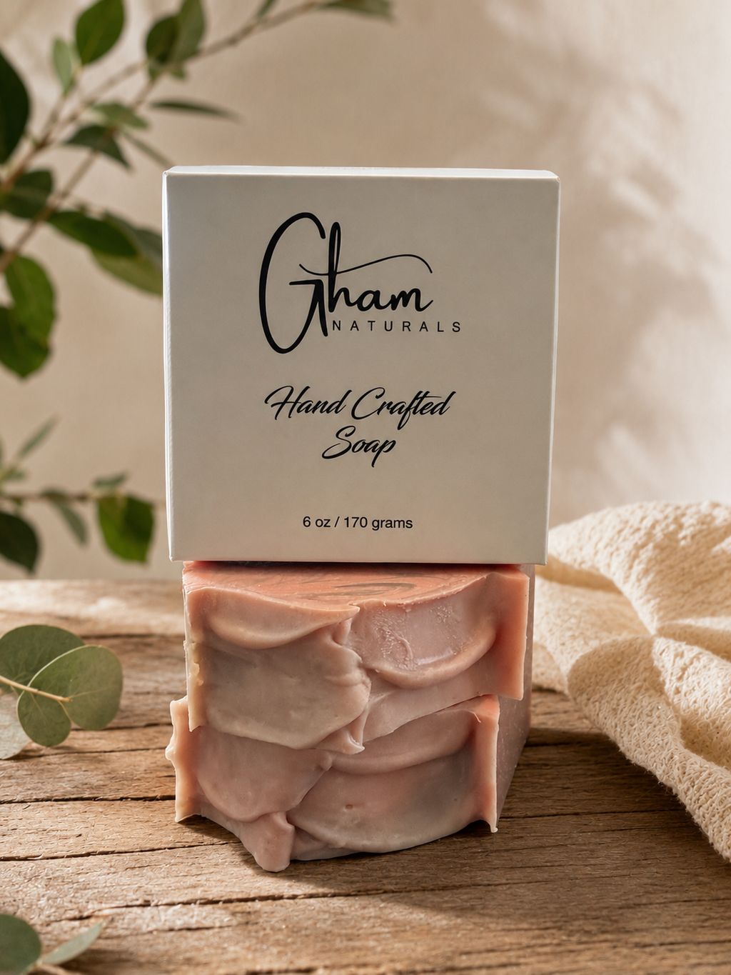 Calamine & Bentonite Face + Body Bar with GHAM Naturals branded box