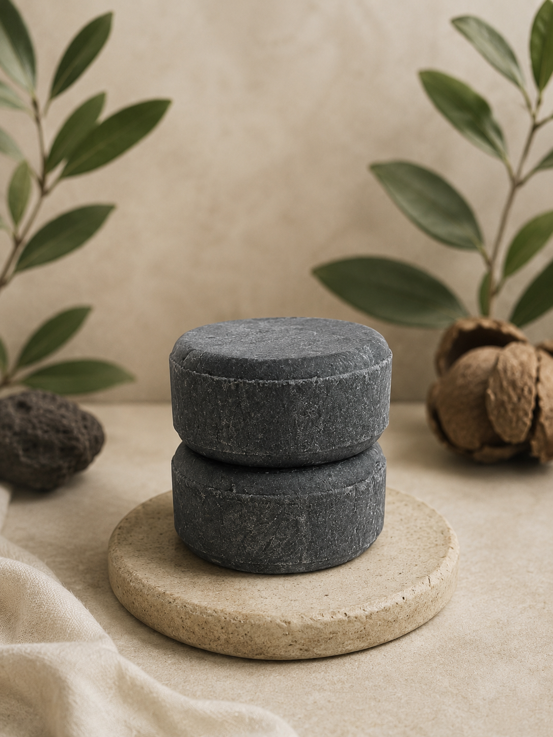 Charcoal & Tamanu Shampoo Bar stacked