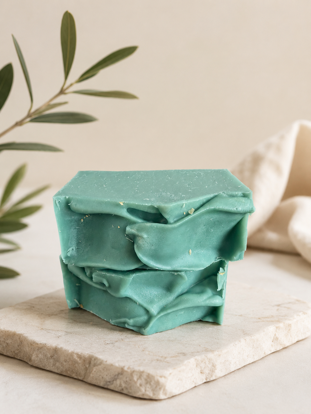 French Green Clay Face + Body Bar - stacked bars