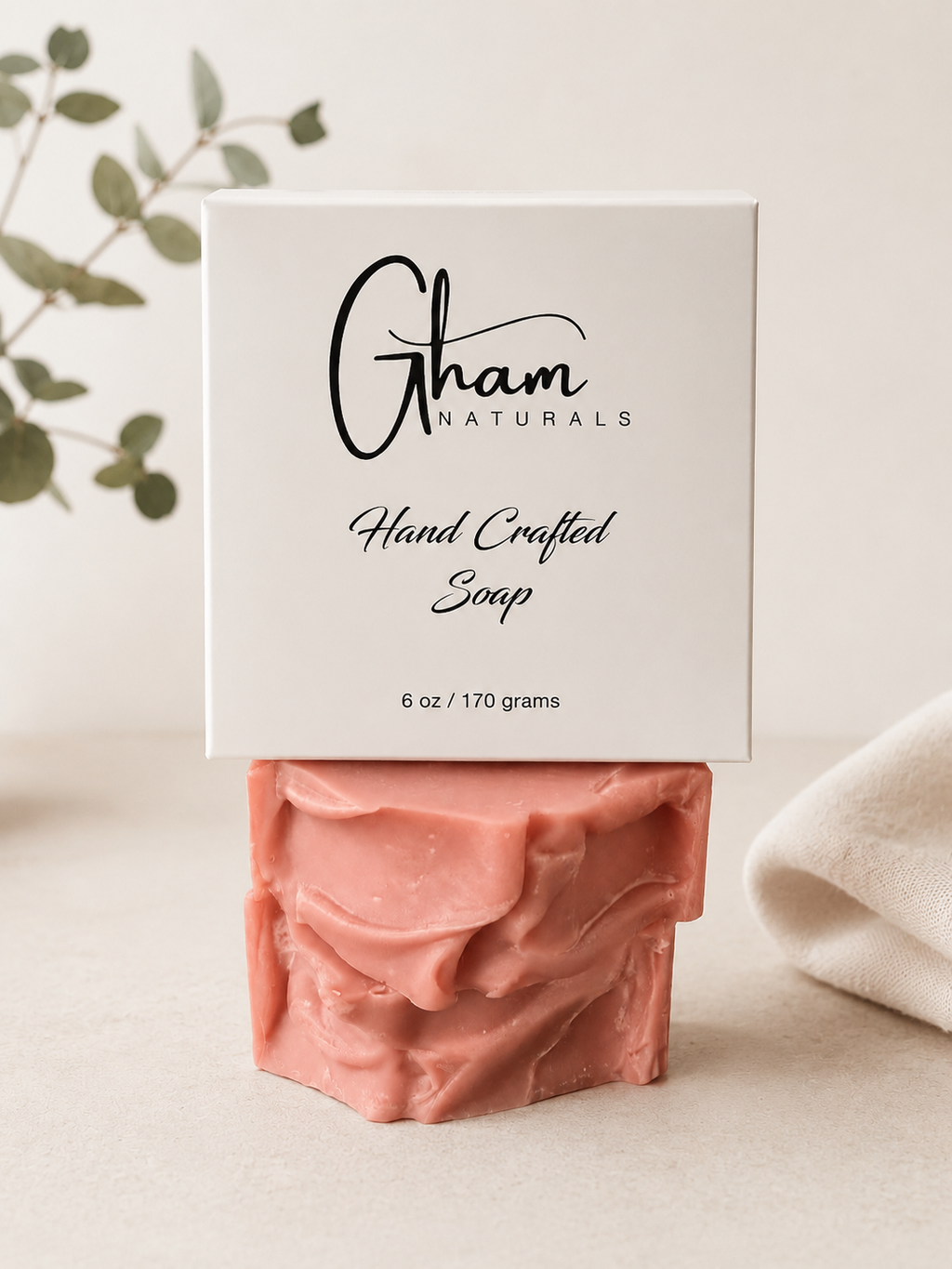 Pink Pearl Face + Body Bar - with Gham Naturals box