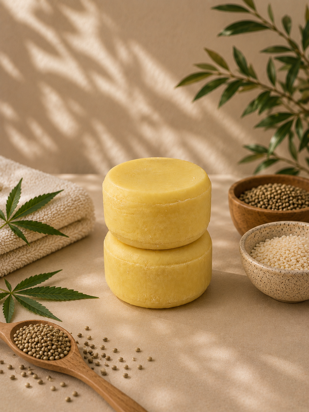 Rice Protein & Hemp Seed Shampoo Bar stacked